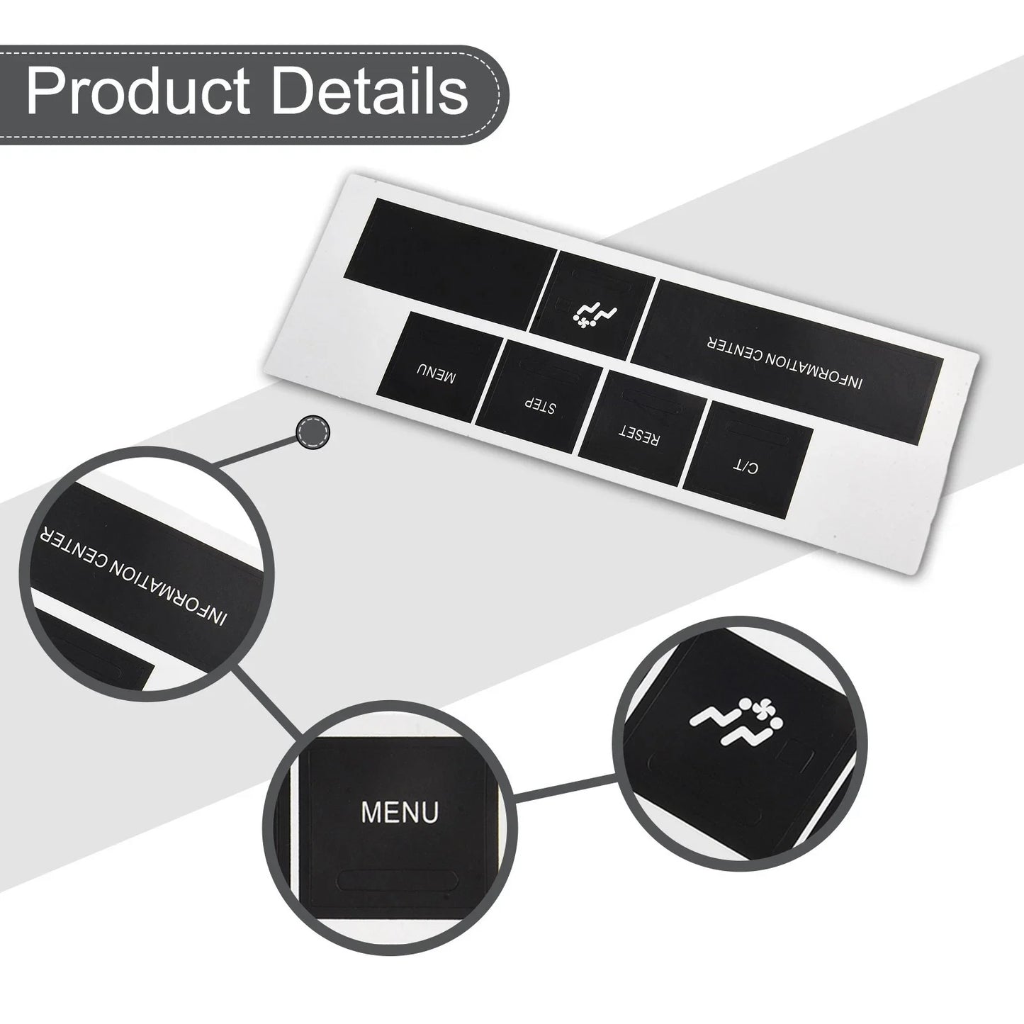 DASH Control Button Sticker in Black Vinyl for CHRYSLER and JEEP