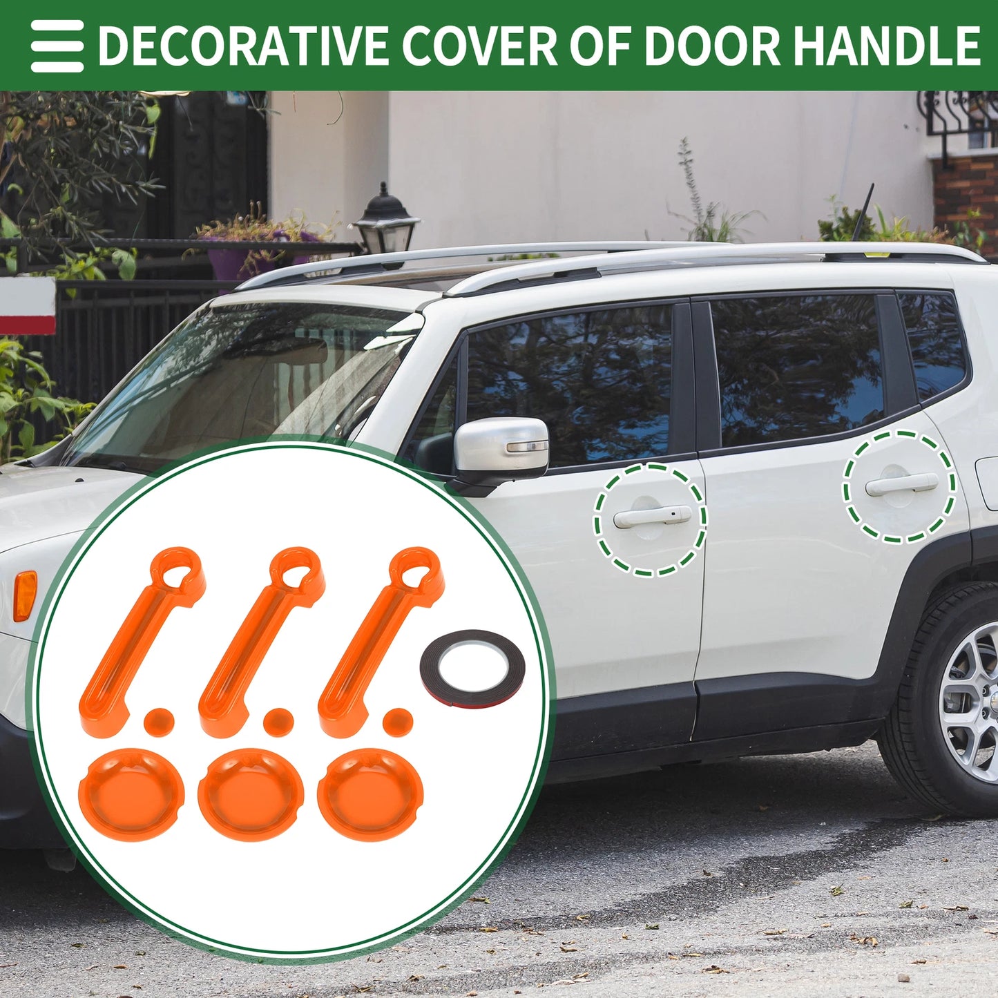 Set of 2 Exterior Door Handle Covers for Jeep Wrangler JK (2007–2017) ABS Orange