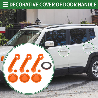 Set of 2 Exterior Door Handle Covers for Jeep Wrangler JK (2007–2017) ABS Orange