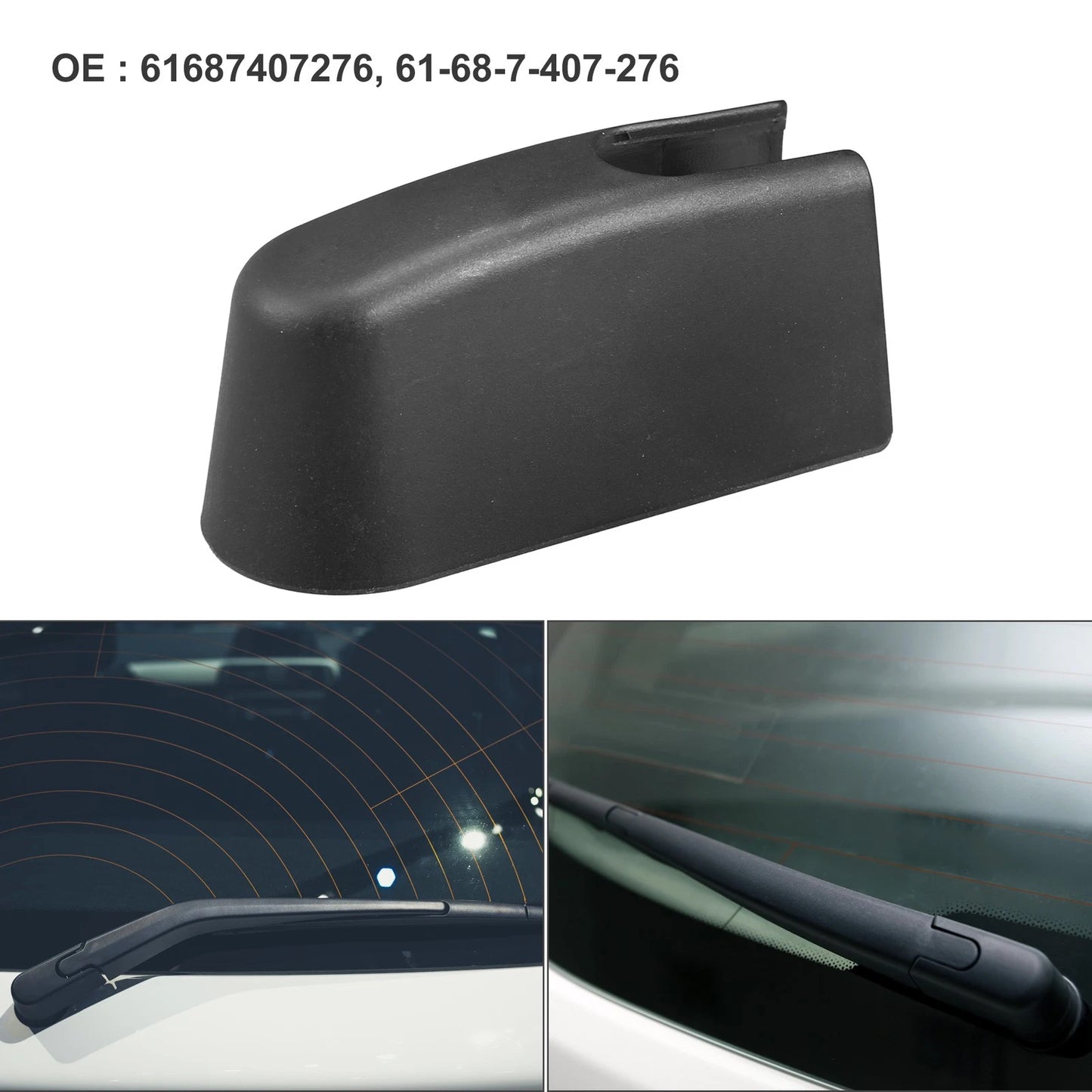 Rear Windshield Wiper Arm Nut Cap for BMW X3 (2018–2024) 61687407276 Black