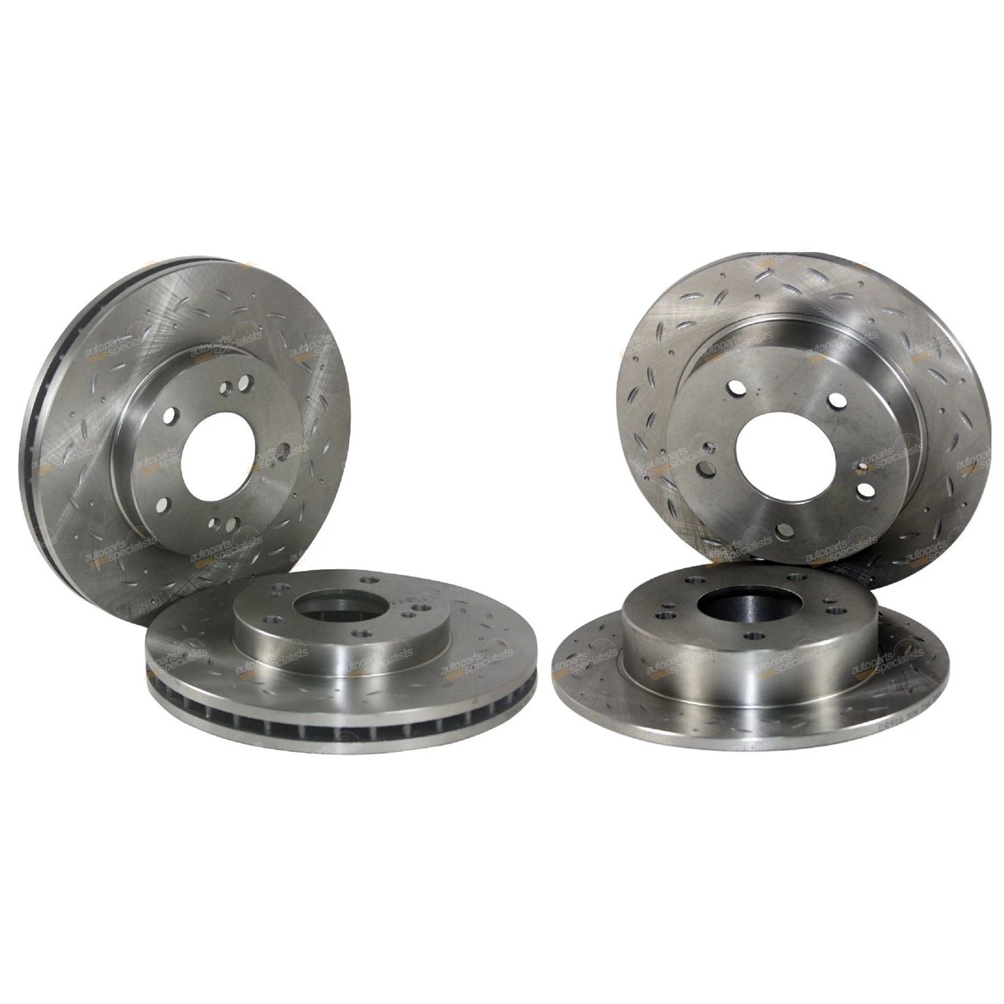 Set of 2 Slotted Disc Brake Rotors for Nissan 200SX S14 S15 (1994–2002)