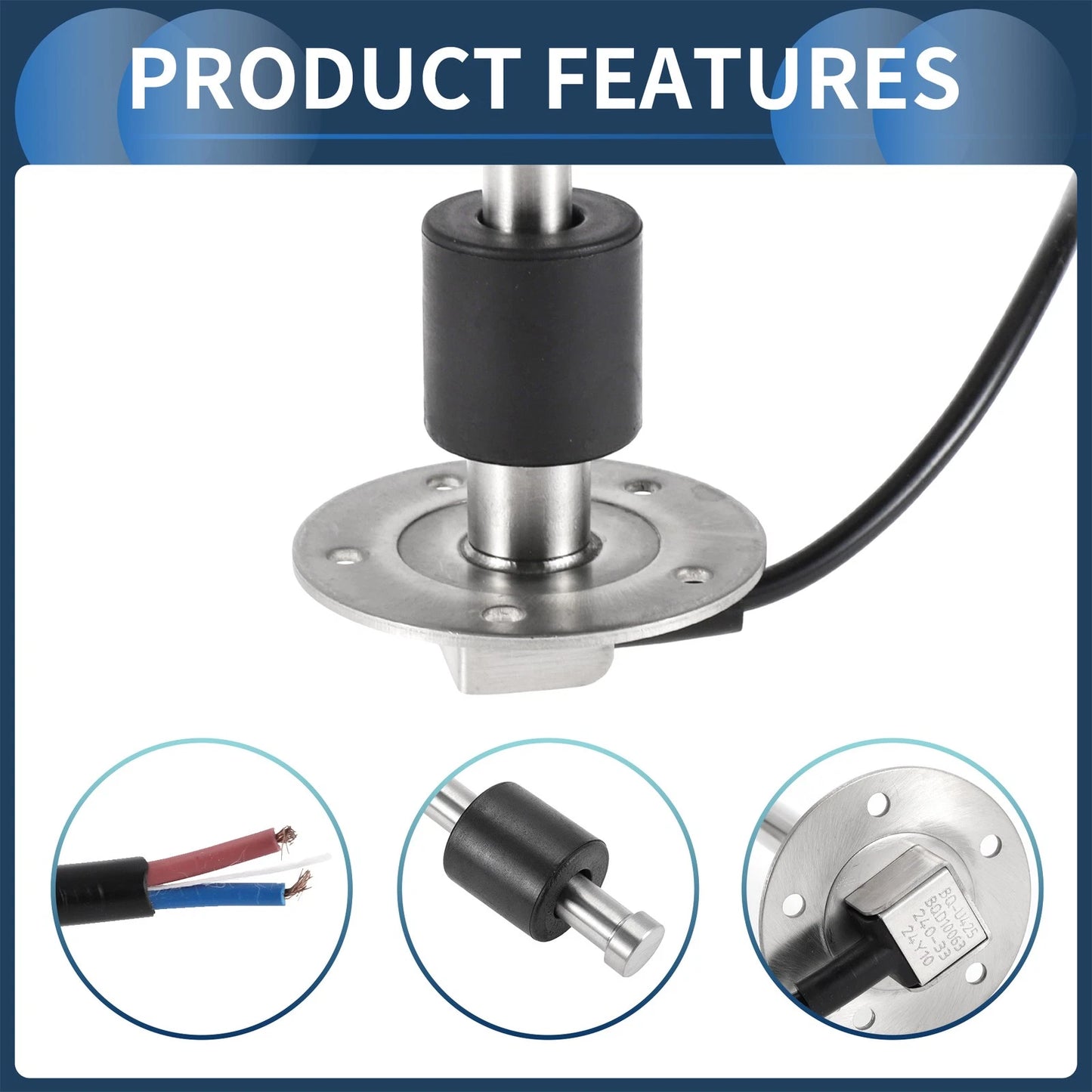 Fuel Sending Unit and Gauge Kit 240-33 Ohm 425mm for Boat Car Truck