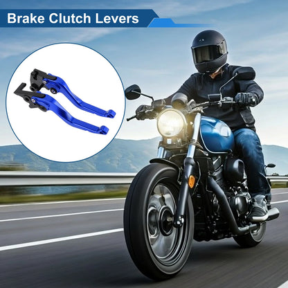 Adjustable Short Brake Clutch Levers for Kawasaki KLX 300 (2021–2025) - Blue