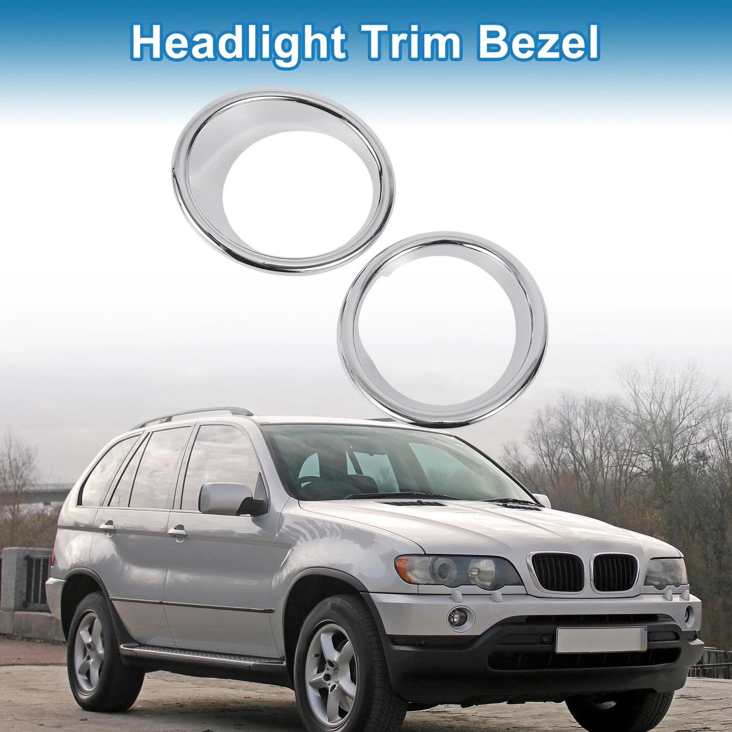 Front Headlight Trim Bezel Left + Right for BMW X5 (2014 - 2018)