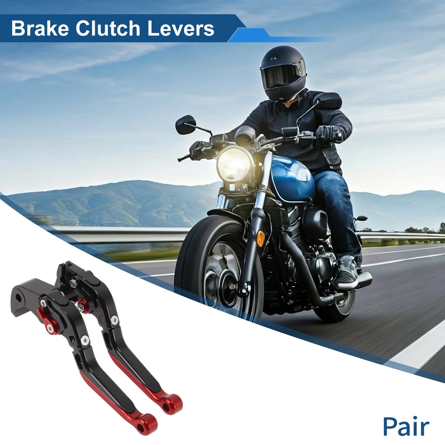 Brake Clutch Levers for Kawasaki Ninja ZX6R 636 (2000–2004) Black Red End