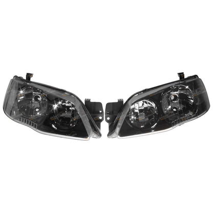 Set of 2 Black Headlights for Ford Falcon BF Series 2 (2006–2008)