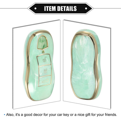 3 x Button Smart Key Fob Case Cover for Porsche Cayenne (2011-2018) TPU Green