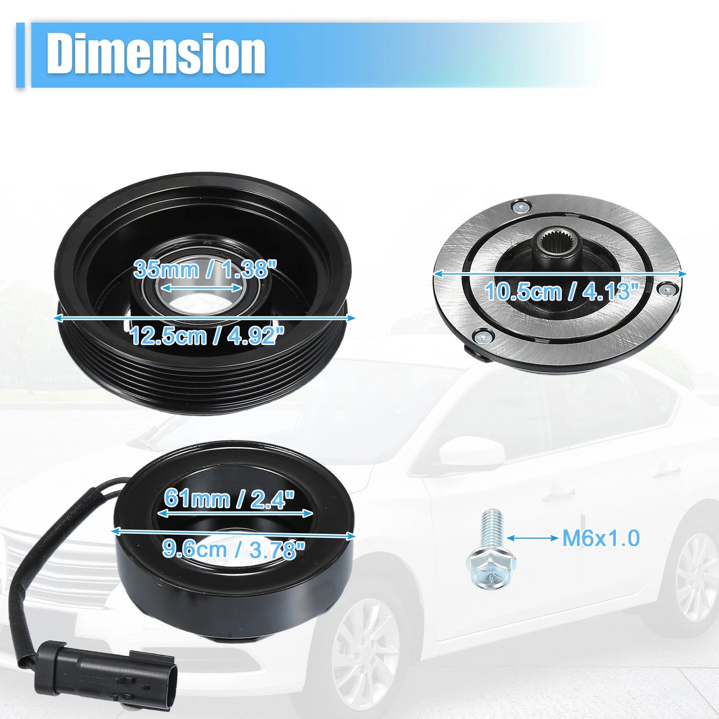 Set of 1 AC Compressor Clutch for Dodge Grand Caravan (2013–2020)