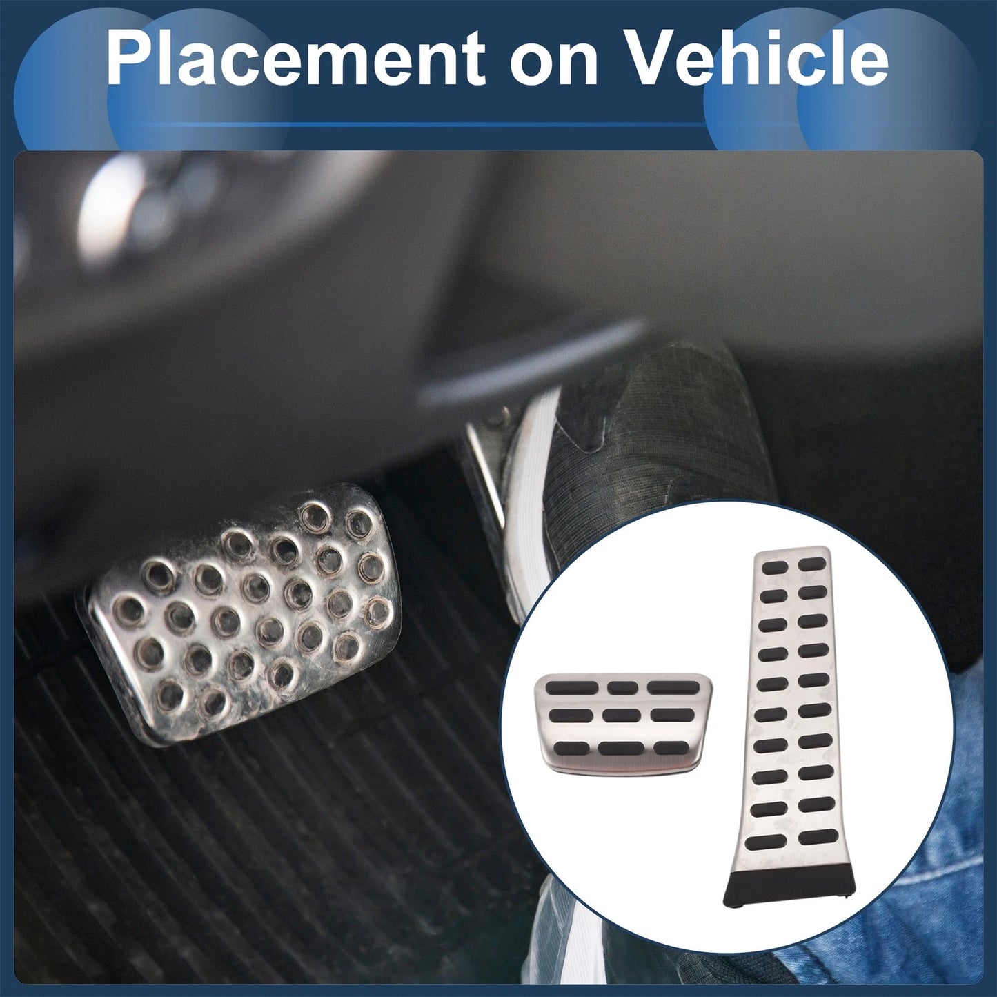 2X Automatic Foot Accelerator Pedal Covers for Kia K5 (2011–2015) Silver Tone
