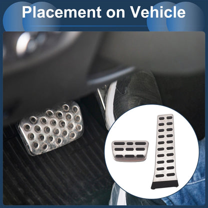 2X Automatic Foot Accelerator Pedal Covers for Kia K5 (2011–2015) Silver Tone