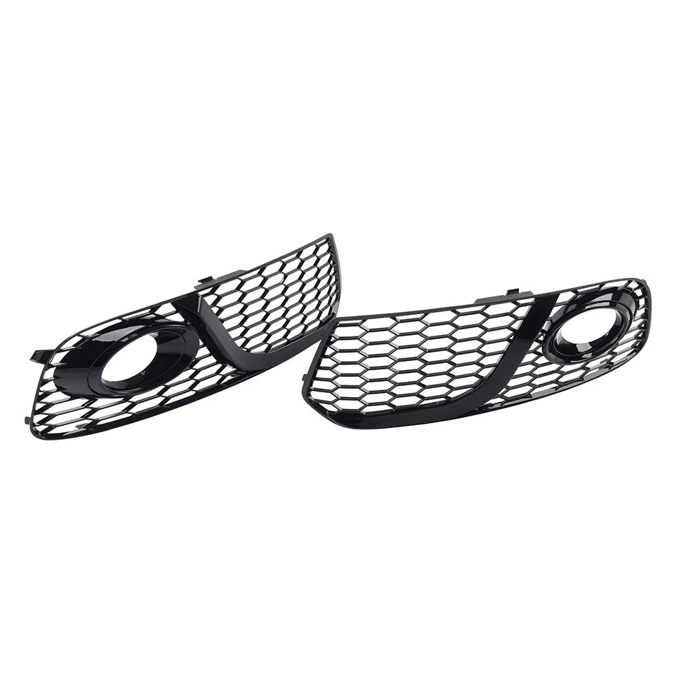 Front Bumper Honeycomb Fog Light Grille with ACC Caps for Audi A4 S4 (2019–2020)