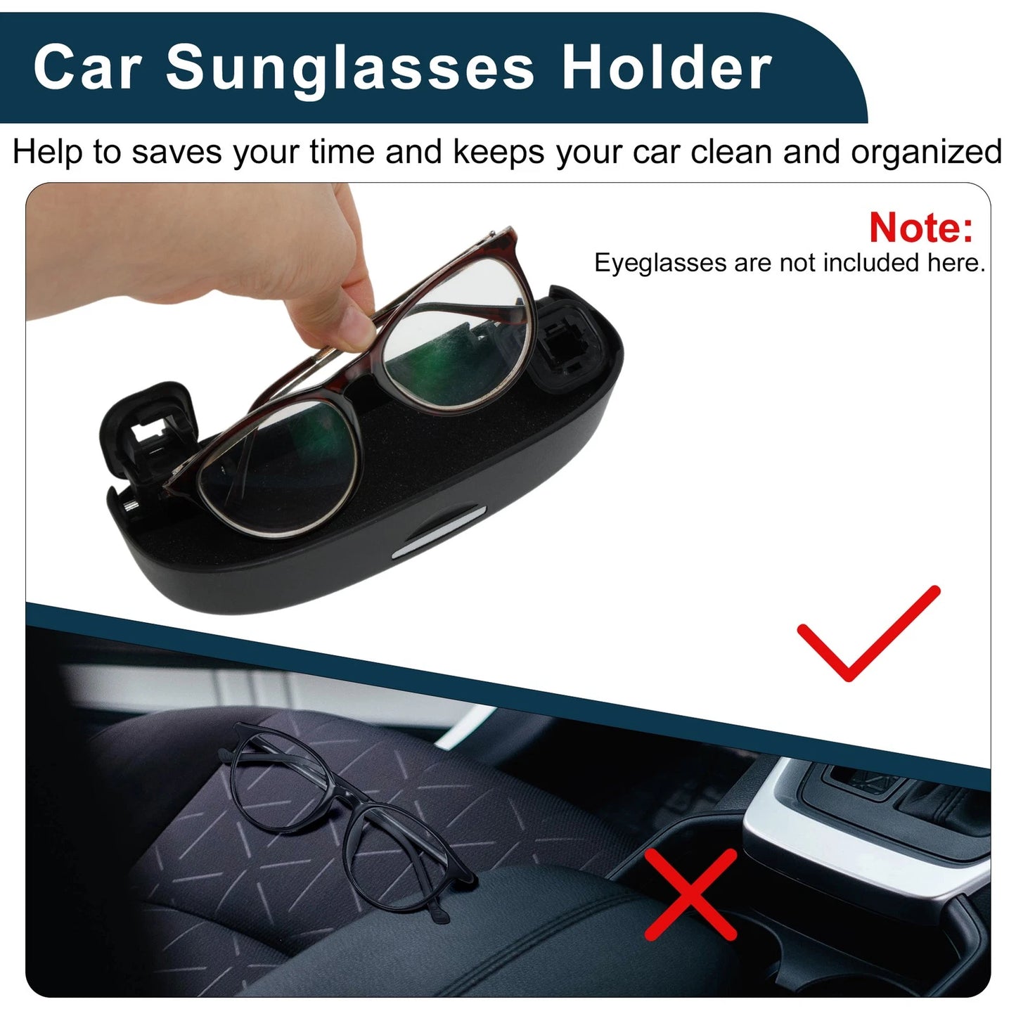 Sunglasses Case for Toyota Yaris Cross (2020–2024) Black Set of 1