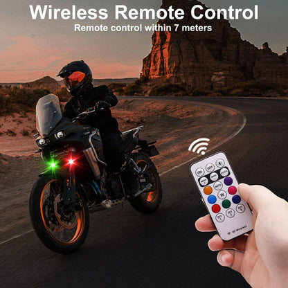 4 x Wireless LED Strobe Lights with Remote for Motorcycle Drone