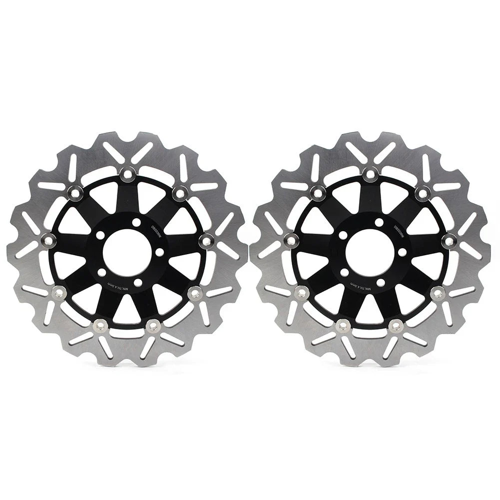 Front Brake Discs Rotors Black for KAWASAKI ZX9R ZX900C ZX12R (1998-2006)