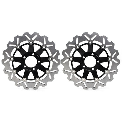 Front Brake Discs Rotors Black for KAWASAKI ZX9R ZX900C ZX12R (1998-2006)