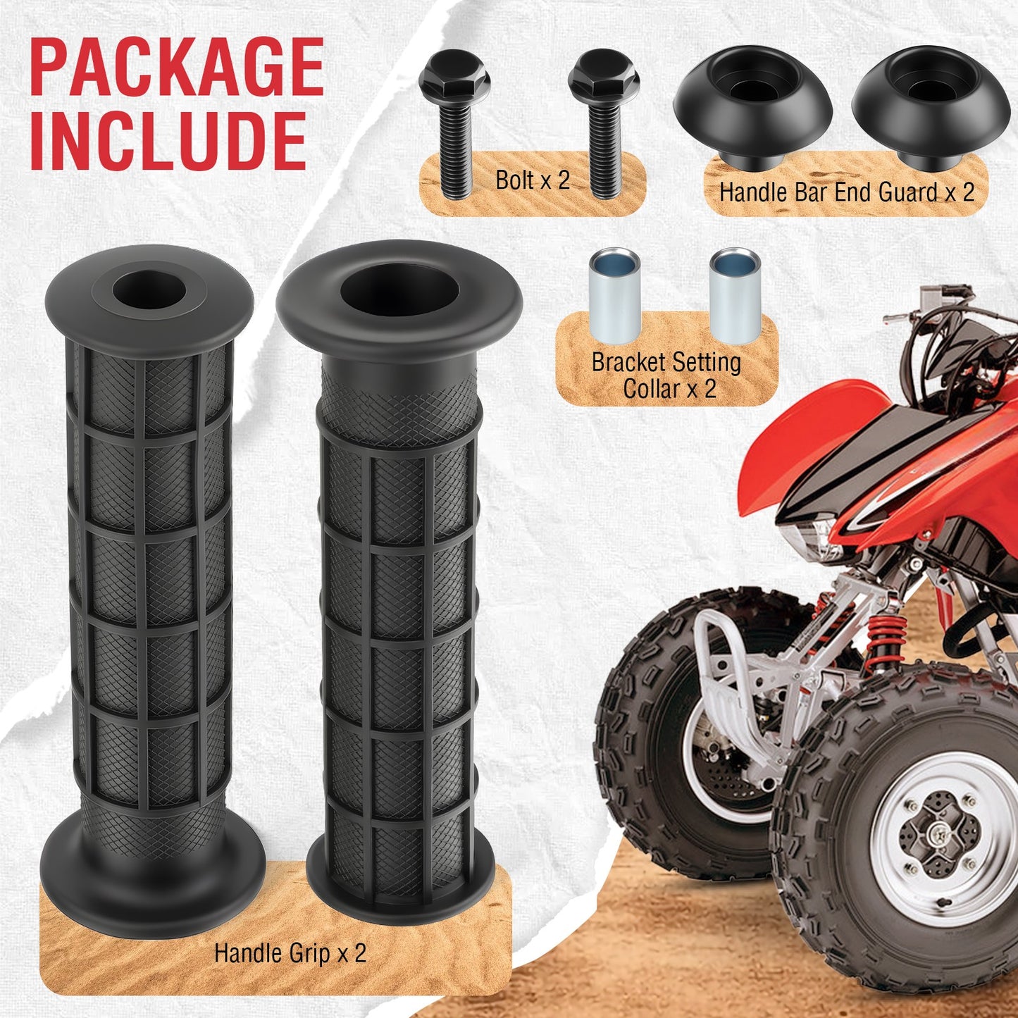 2X Handle Bar Grip and Guard for Honda Recon 250 TRX250 1997–2007