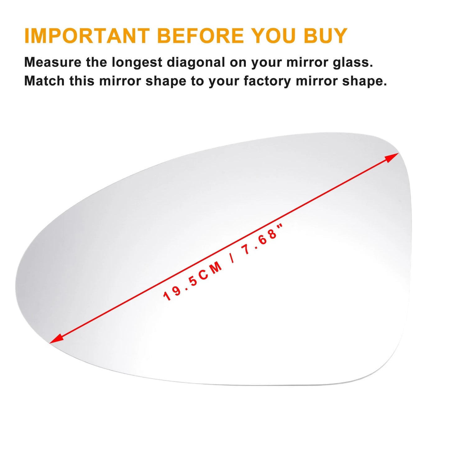 Left Side Heated White Mirror Glass for Porsche Macan (2014–2018)