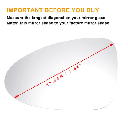Left Side Heated White Mirror Glass for Porsche Macan (2014–2018)