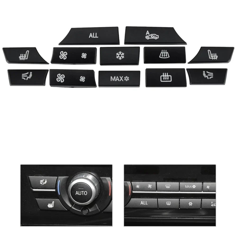 1x BMW 5 6 7 F10 F01 12 Button Key Caps A/C Heater Switch Repair (2010-2017)