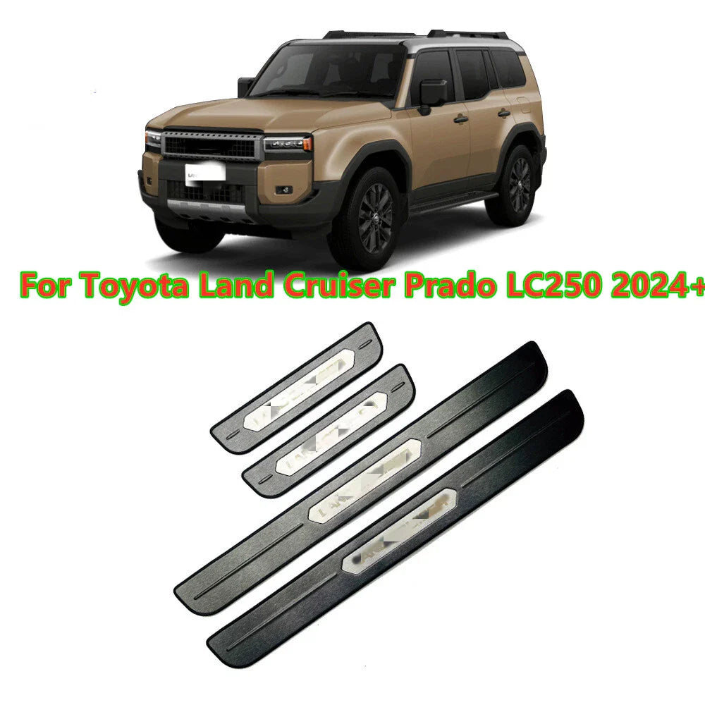 4x Door Sill Scuff Protector Trim Cover for Land Cruiser Prado J250 (2017–2024)
