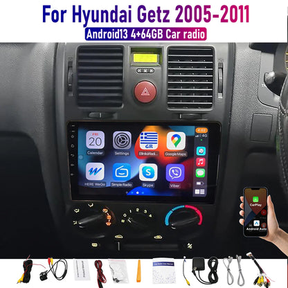 9'' Wireless CarPlay Android Auto Head Unit for Hyundai Getz (2005-2011)