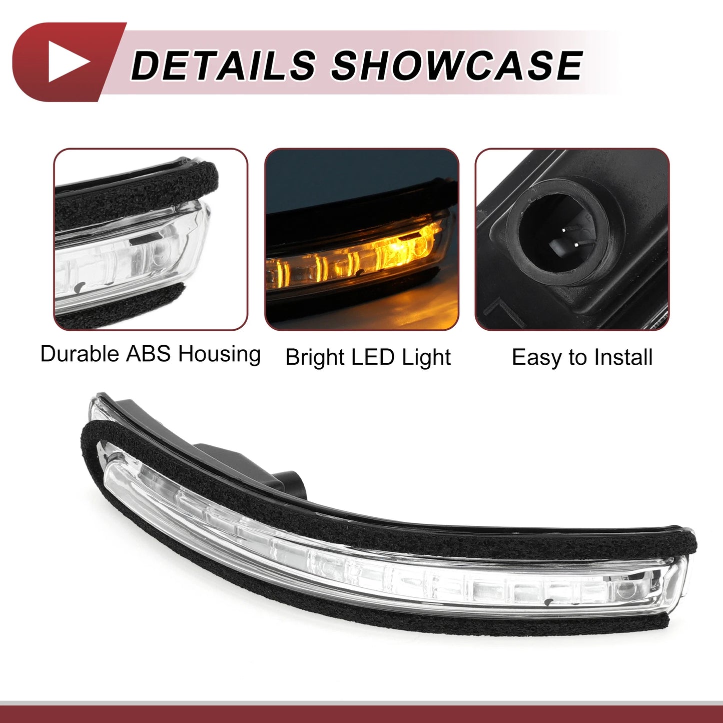Left Mirror Turn Signal Light for KIA Rio Pride (2012–2016) No. 876141W000 Black Clear
