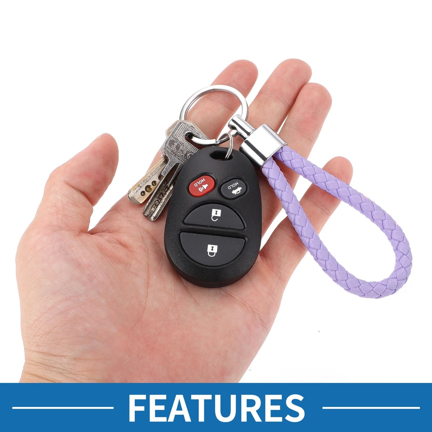 Car Keychain with Ring Zinc Alloy Silver Tone for Universal Use