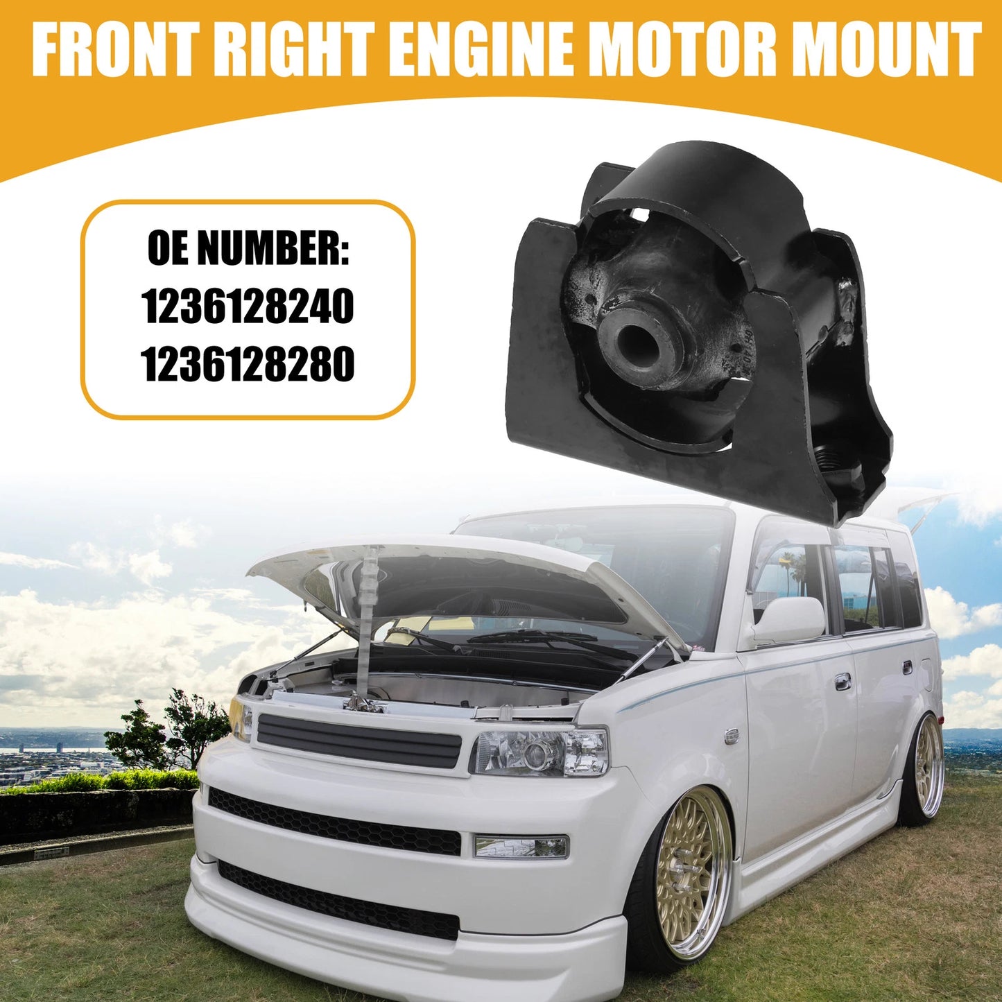 Front Engine Motor Mount for Scion XB (2008–2015) No. 1236128280 Black