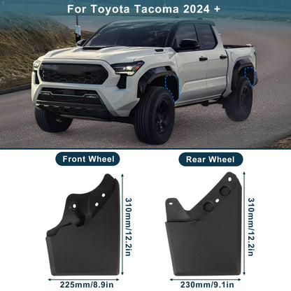 Mud Flaps Kit for Toyota Tacoma (2024–2025) Splash Guards, No-Drill
