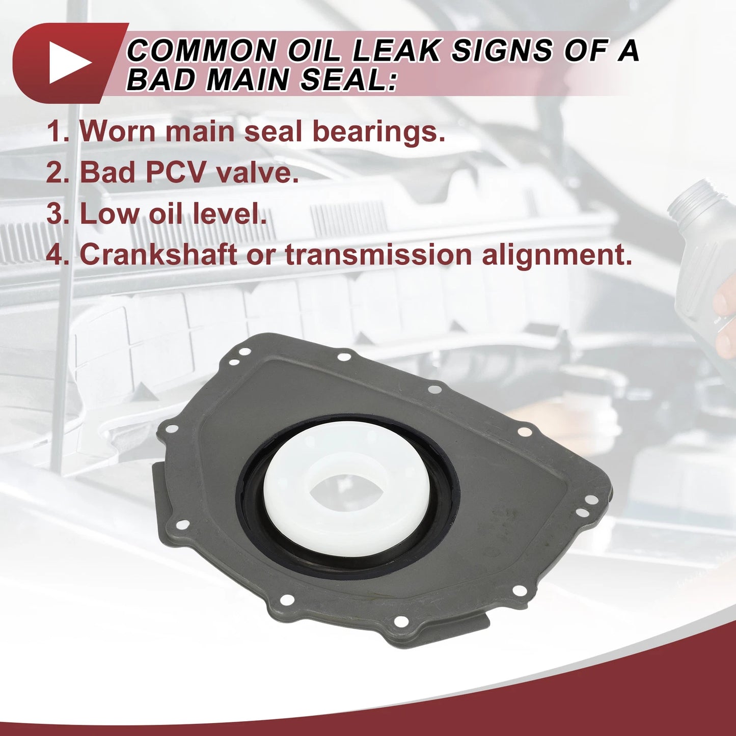 1 Pc Crankshaft Oil Seal with Flange for Mercedes-Benz ML280 W164 (2005–2009)
