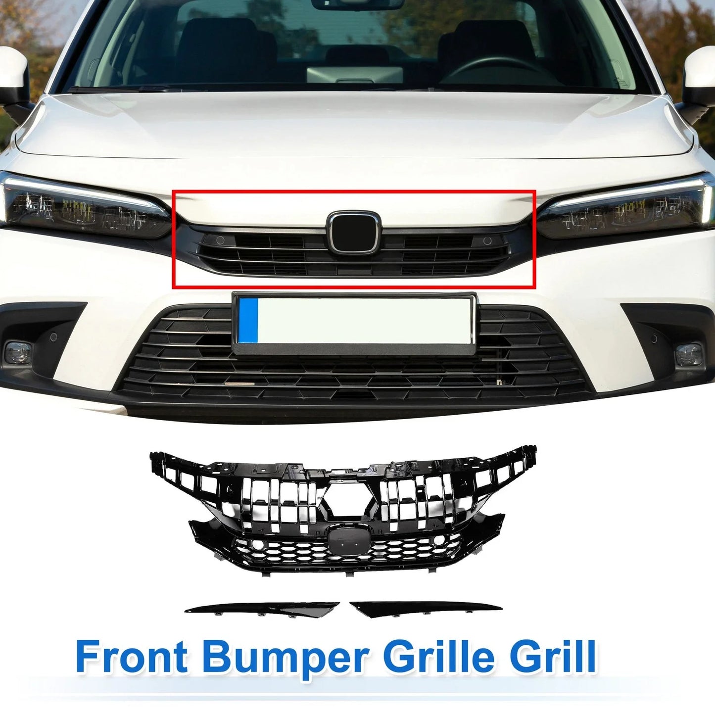 Front Hood Bumper Grille for Honda Civic Facelift Type-R Style (2016-2021)
