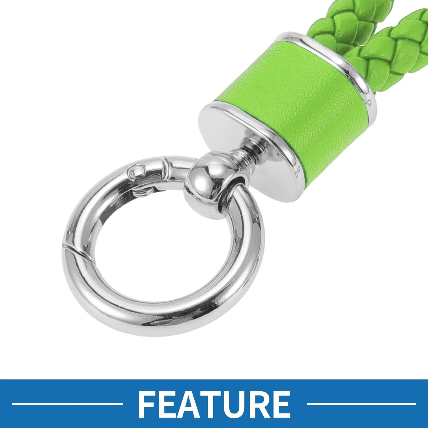 Car Keychain with Ring for Universal Use (Light Green, Silver Tone)