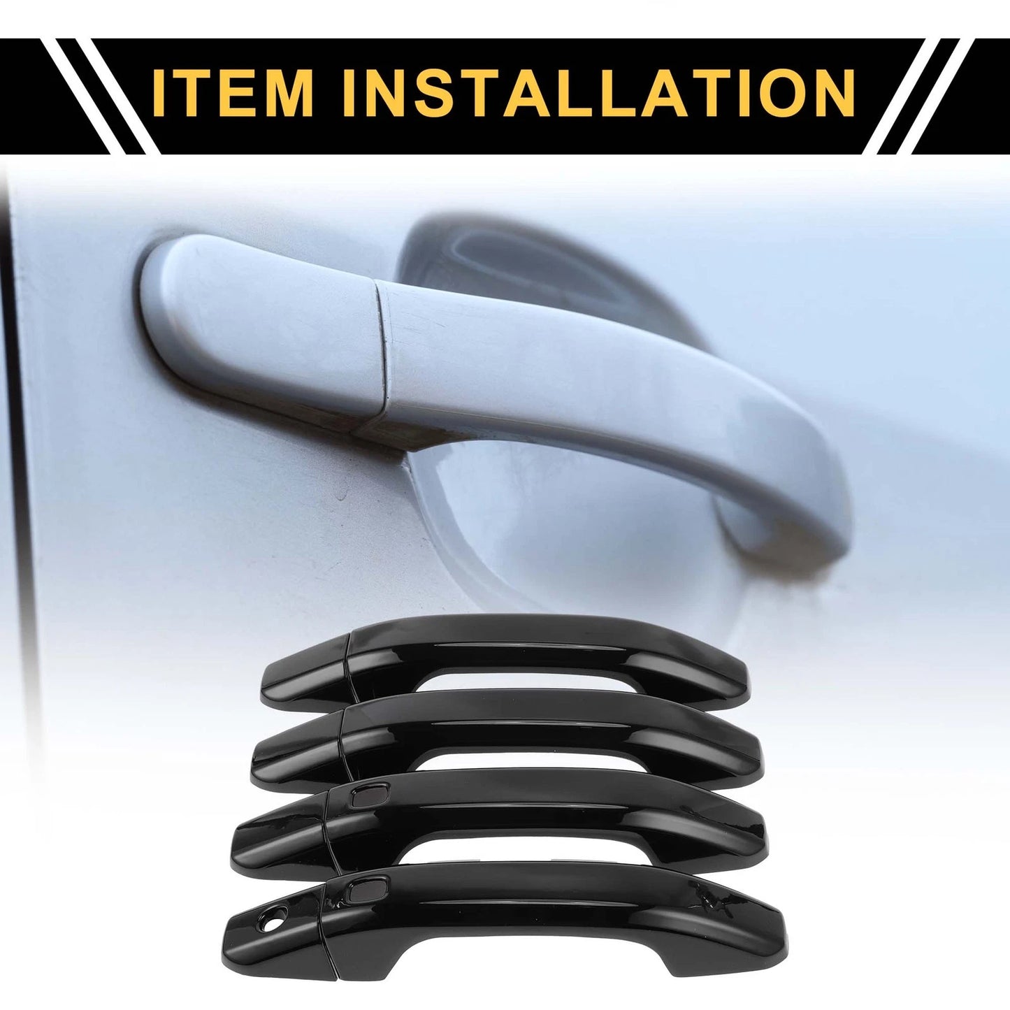 Set of 4 Exterior Door Handle Covers for GMC Yukon (2015–2023) - Black