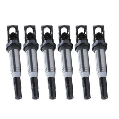 6Pcs Ignition Coils 3-Pin Connector for BMW 1 Series M E82 E88 320i E46 E60 (2008-2013)