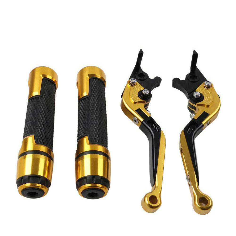 Gold Extendable Brake Clutch Lever Grip Set for Yamaha YZF R1 (2009-2014)