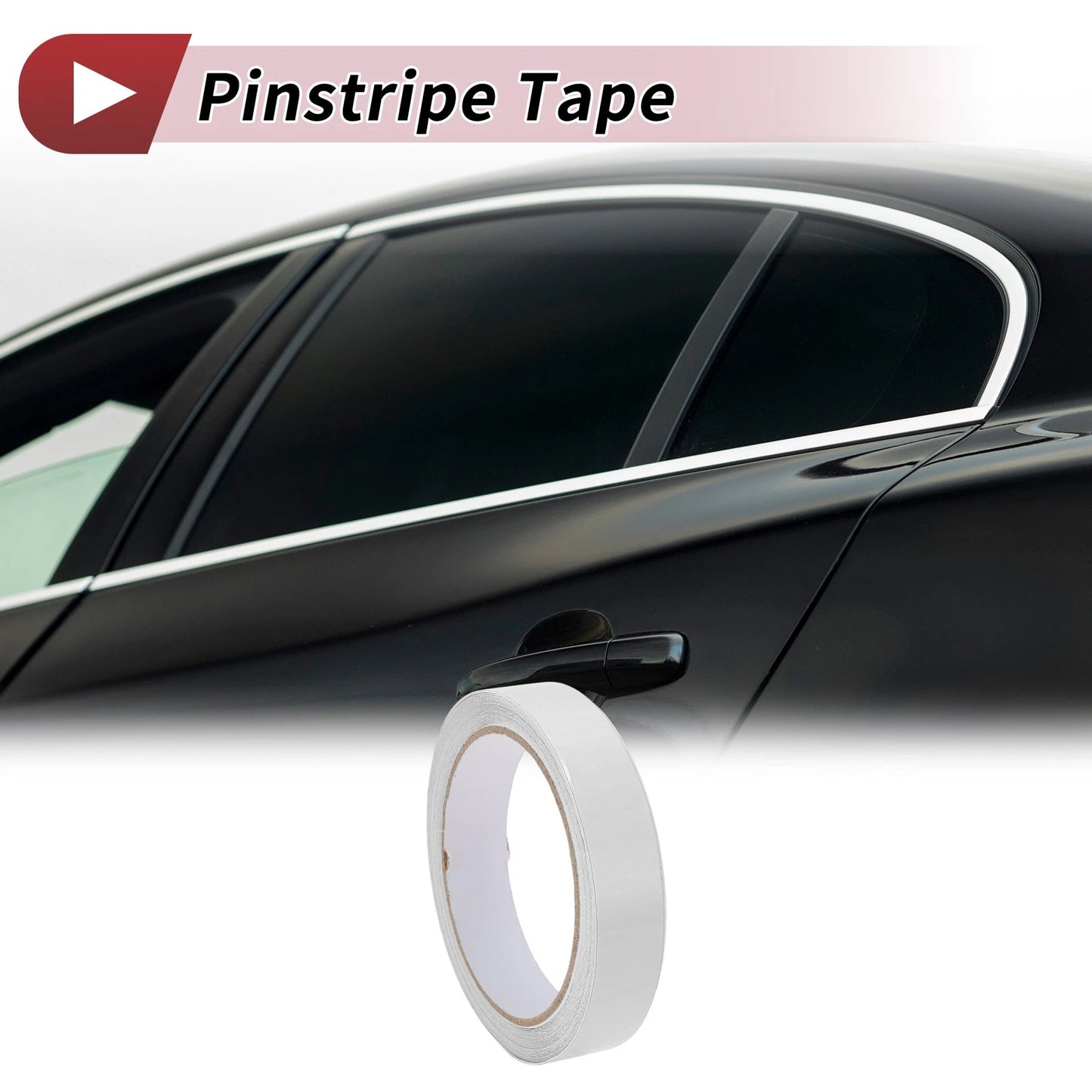 Pinstripe Tape 25mmx10m for Car Motorcycle Boat Gloss White (1 Pc)