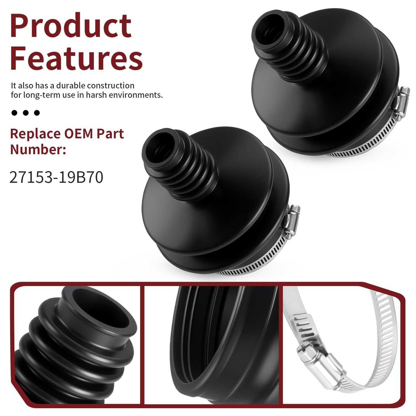 2X Drive Shaft Universal Boot for Suzuki QuadRunner 250 (1991–1998)