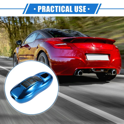 3 Button Car Remote Key Fob Cover for Porsche Macan (2014-2022) TPU Blue