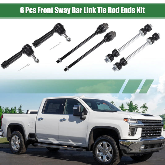 6pcs Front Suspension Kit Inner Outer Tie Rod End for Cadillac Escalade ESV (2007–2020)