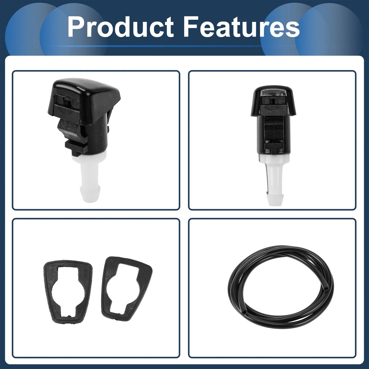 Windshield Washer Nozzle & Fluid Hose for Dodge Grand Caravan (2008-2020)