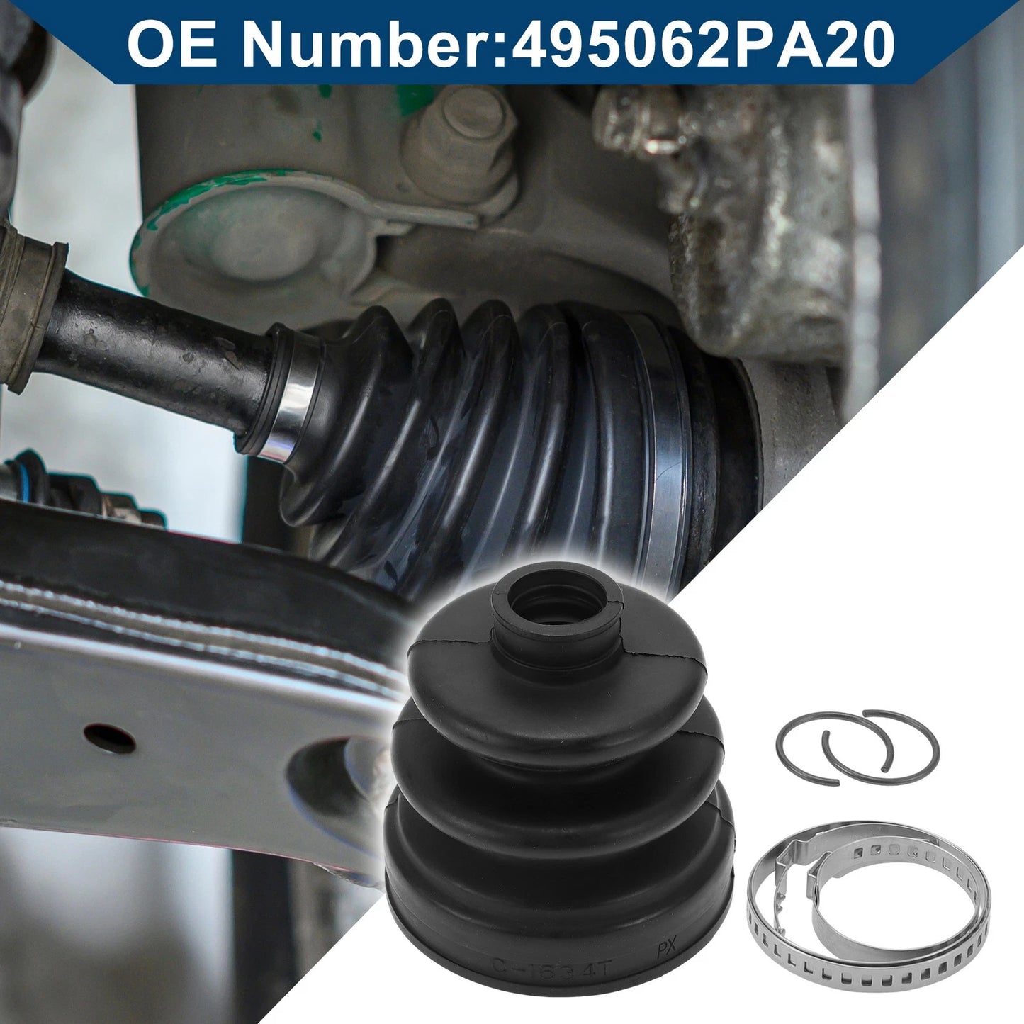 Inner CV Joint Boot Kit w/ Clamps for Hyundai Santa Fe (2006–2012)