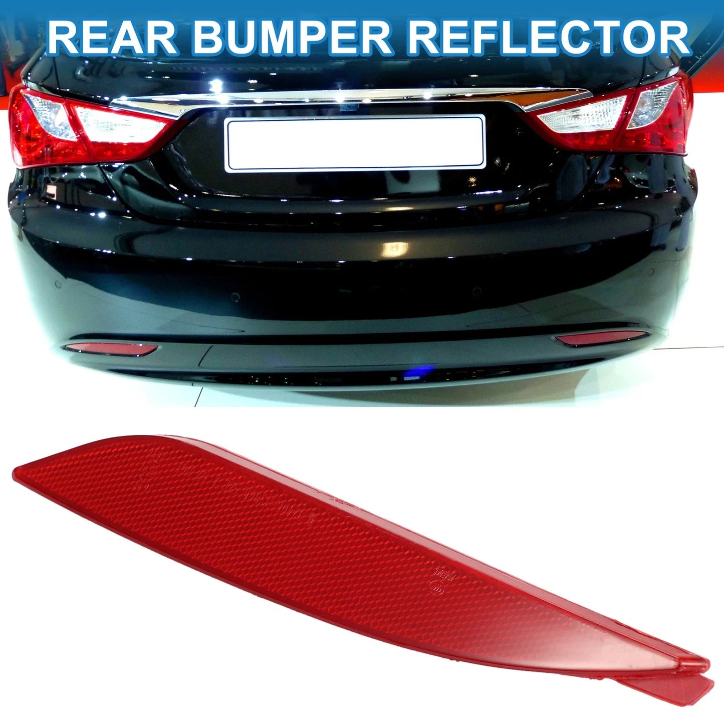 Rear Left Bumper Reflector for Hyundai Sonata (2011-2013) Red