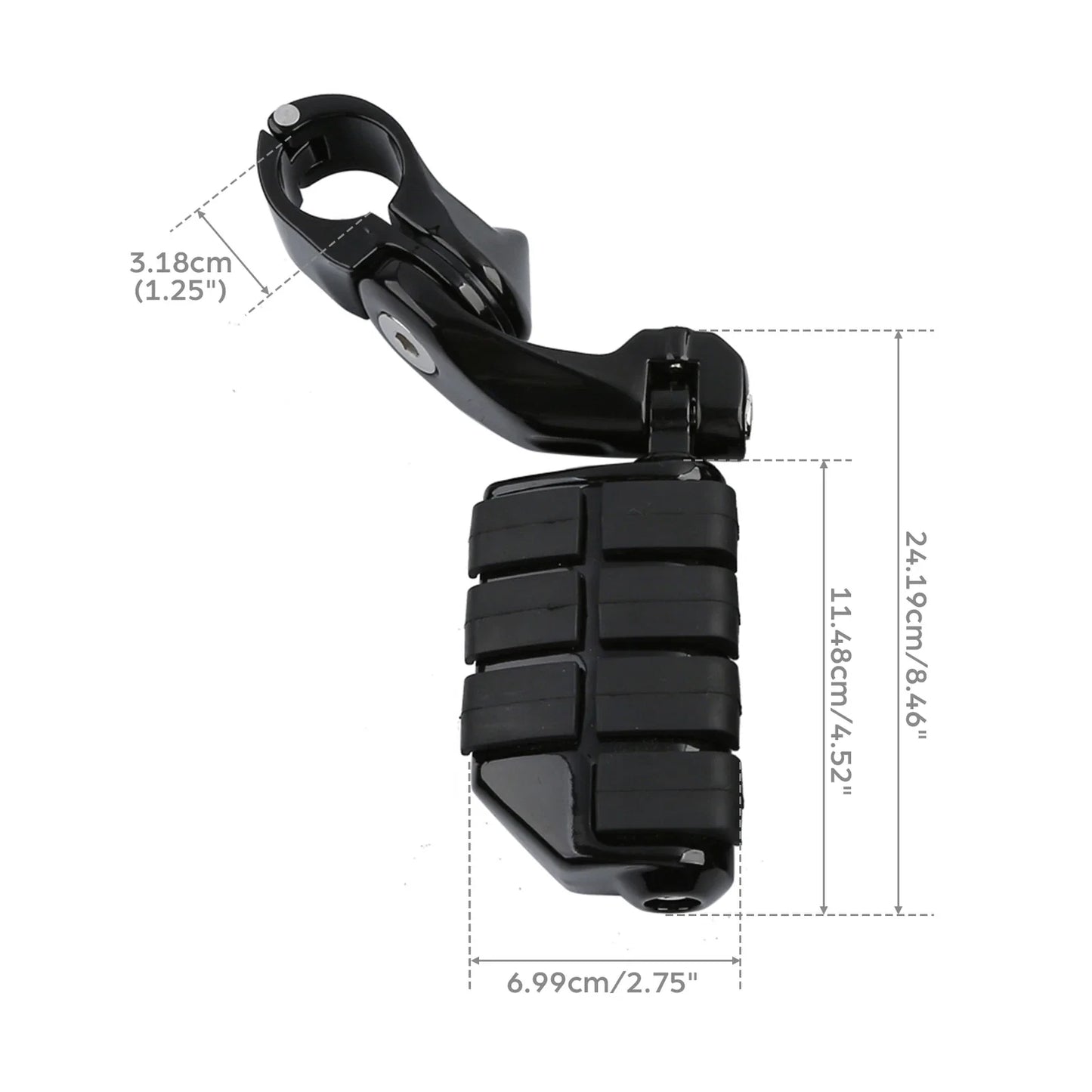 1.25" Adjustable Highway Short Angled Foot Pegs for Harley