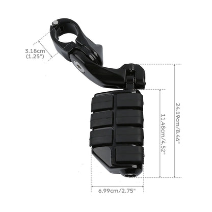 1.25" Adjustable Highway Short Angled Foot Pegs for Harley