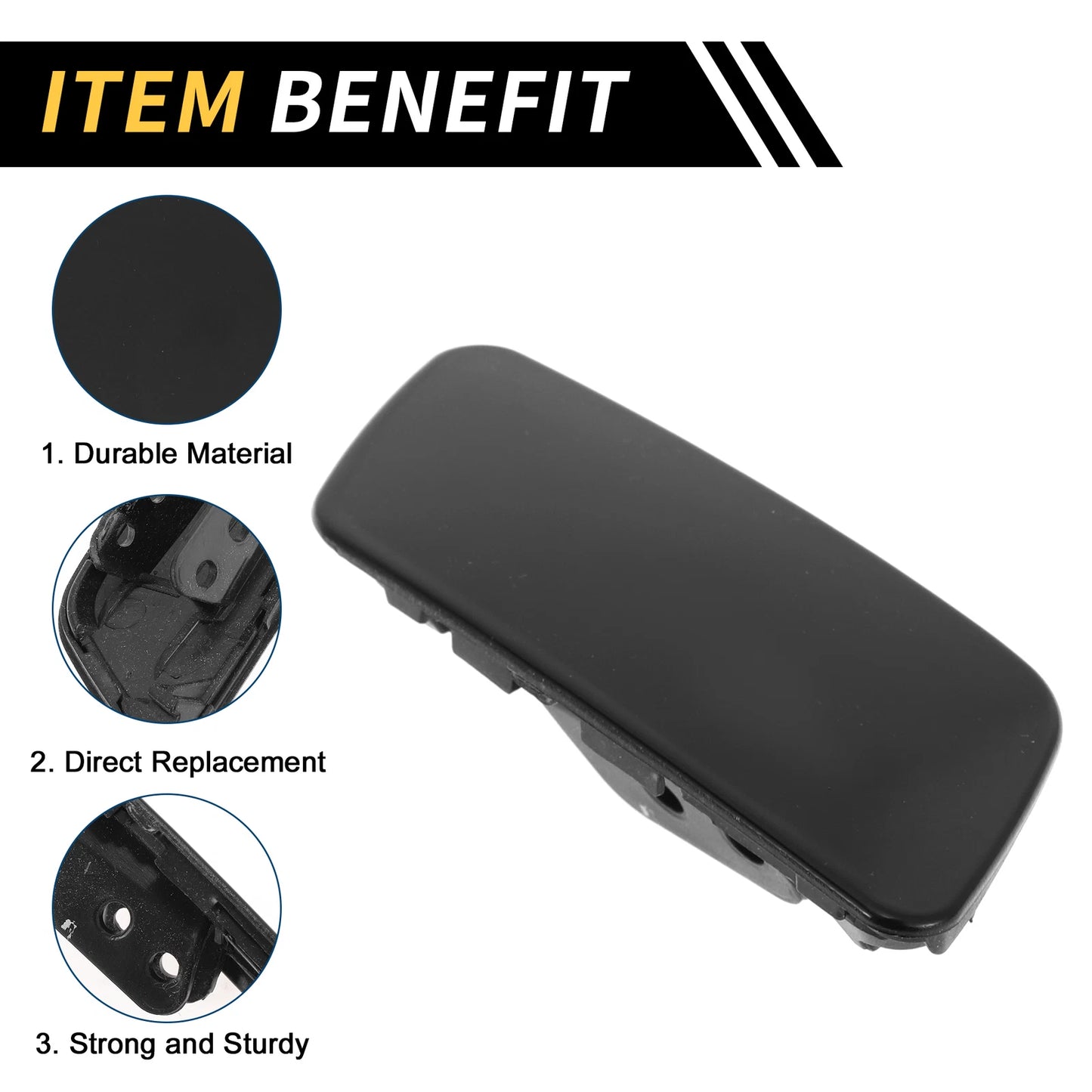 Right Bumper Headlight Washer Nozzle Cover Cap for VW CC (2011–2017) 358 Black