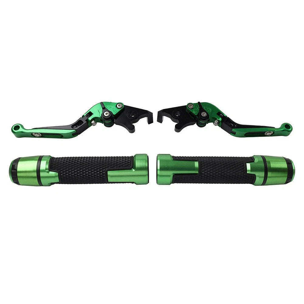 Set of 2 Green Brake Clutch Levers for Kawasaki ZX636R ZX6RR (2005–2006)
