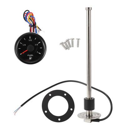 Fuel Sending Unit and Gauge Kit 0-190 Ohm for Boat Car Vehicle (0-190)