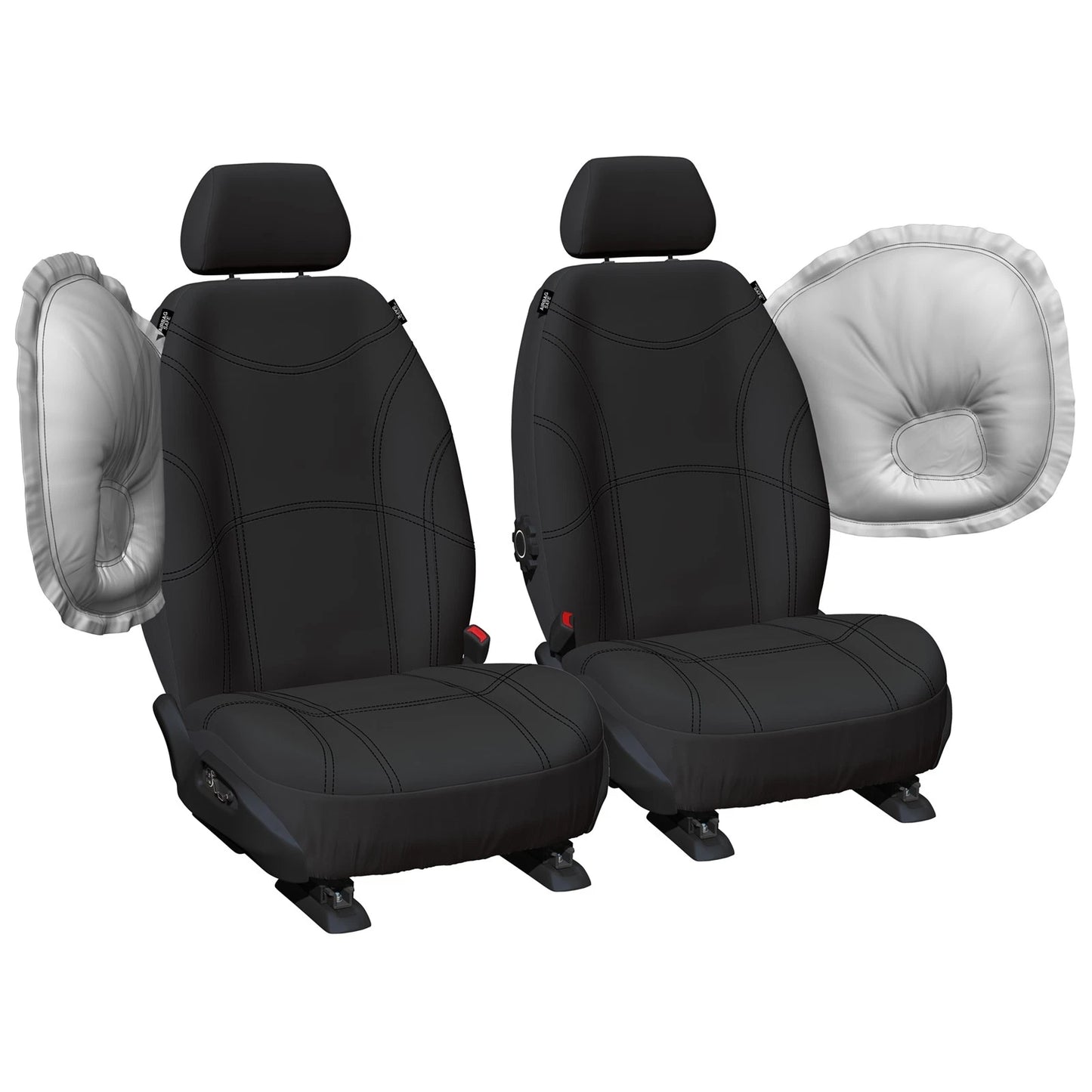 Set of 2 Black Neoprene Car Seat Covers for Lexus LX470 (1998–2007)