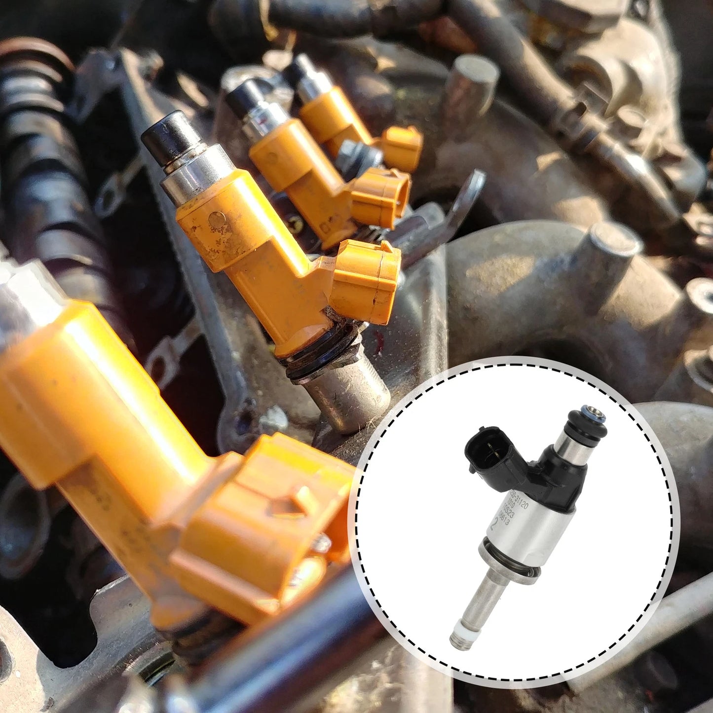 Fuel Injector for Lexus IS300H (2014–2015) 2ARFSE 1Pc Black Silver Tone