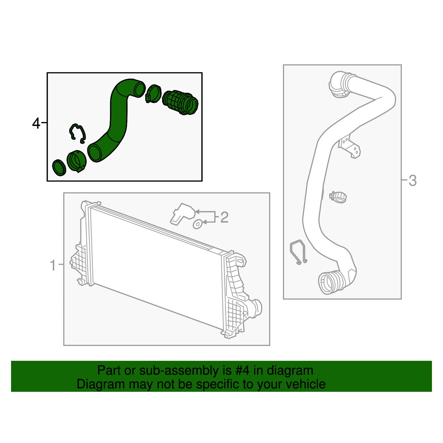Cooling intercooler air inlet tube for Equinox Terrain (2018–2020)